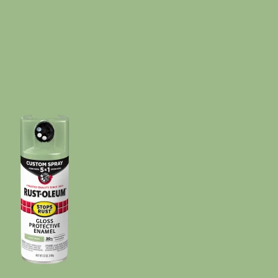 Stops Rust Custom Spray 5-in-1 Spray Paint, Gloss Laurel Green, 12 oz.