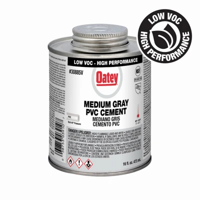 Gray Medium-Bodied PVC Pipe Cement, 16 oz.