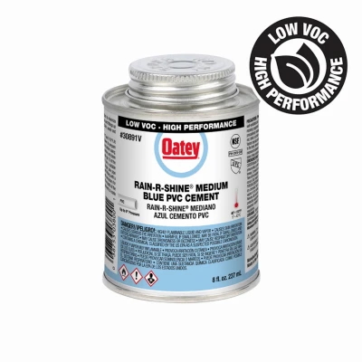 Rain-R-Shine Blue PVC Pipe Cement, Medium Bodied, 8 oz.