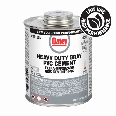 Gray Heavy-Bodied PVC Pipe Cement, 32 oz.