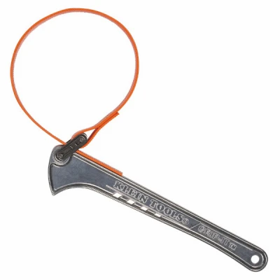 Grip-It Strap Wrench, Orange, 1-1/2 to 5 In., 12 In. Handle
