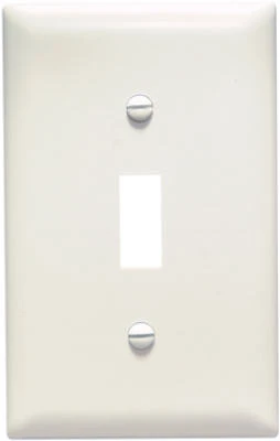 Pass & Seymour Wall Plate, 1-Toggle, Light Almond Nylon, 10-Pk