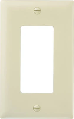 Pass & Seymour Wall Plate, 1-Gang Decorator Opening, Ivory Nylon, 10-Pk.