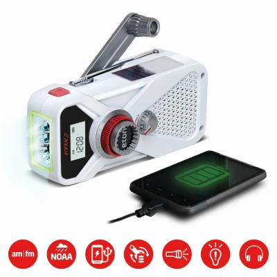 American Red Cross AM FM Weather Radio with Solar and Hand Crank Power
