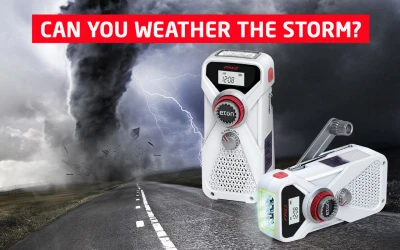 American Red Cross AM FM Weather Radio with Solar and Hand Crank Power