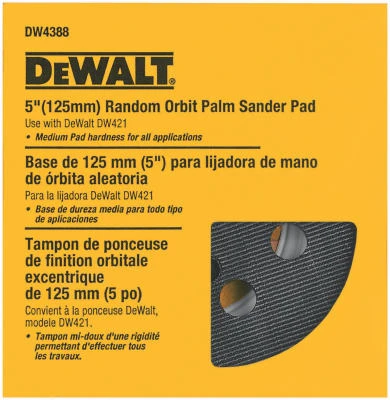 Medium Hook-and-Loop Sanding Pad, 8 Hole, 5 In.