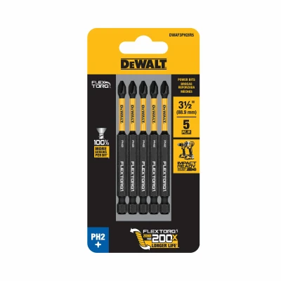 FlexTorq PH2 Driver Bits, Impact Ready, 3.5 In., 5-Pk.