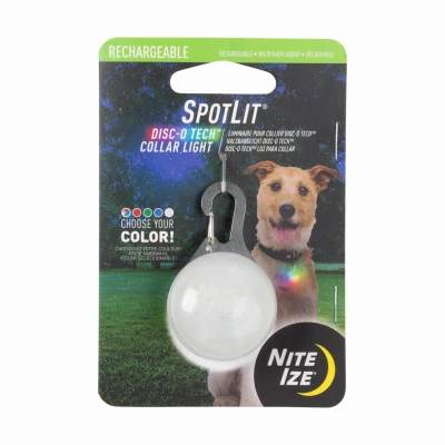 Spotlit Rechargeable Dog Collar Light With Disc-o Tech, Model Pslgsr-07s-r6
