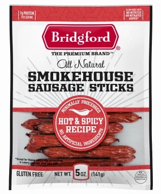 Hot and Spicy Smoked Sausage Sticks, 5 Ounce Pack