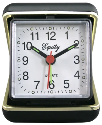 Equity Travel Alarm Clock, Quartz Movement, Fold-Up Case