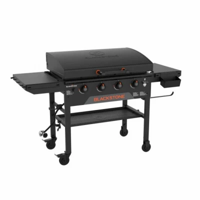 Omnivore LP Gas Griddle & Hood. 4 Burners/ Heat Zones, 36 In.