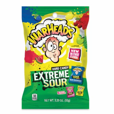 Extreme Sour Candy Peg Bag, 3.25 Oz. - Intense Flavor Experience