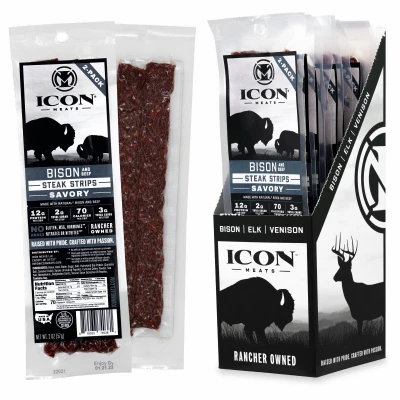 2 Ounce Bison Steak Strip Savory Flavor