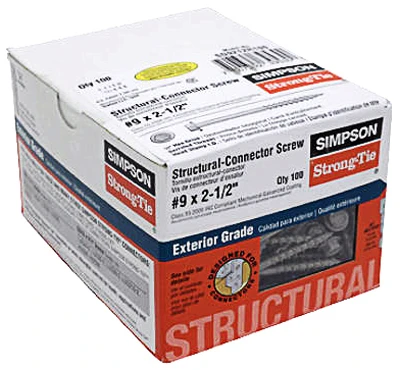 Connector Screw, #9 x 2-1/2 In.