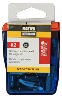 #2 Square Recess Screwdriver Bit, 1 In., 25-Pk.