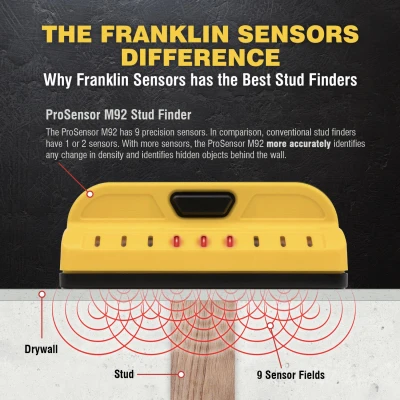ProSensor M92 Stud Finder with Nine Sensors and Nine Light Emitting Diodes