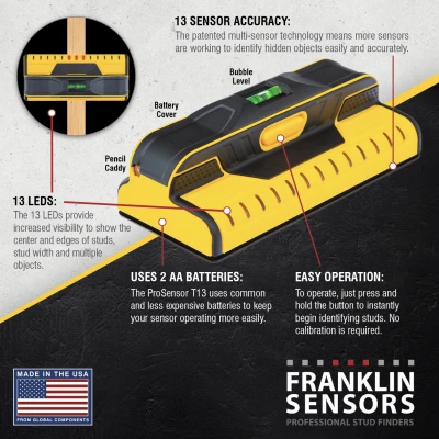 ProSensor M132 Stud Finder, 13 Sensors, 13 LEDs