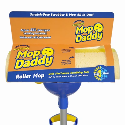 Mop Daddy Roller Sponge Mop - Machine Washable, Scratch-free Scrubber