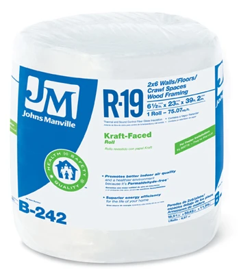 R19 Kraft Faced Fiberglass, 75.07-Sq.-Ft. Coverage, 6.5 x 23-In. x 39' 2  Roll