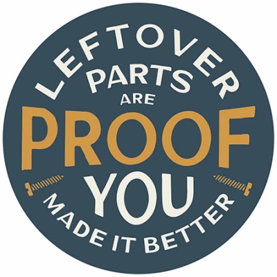 Metal Sign,  Leftover Parts , 12 x 12 In.