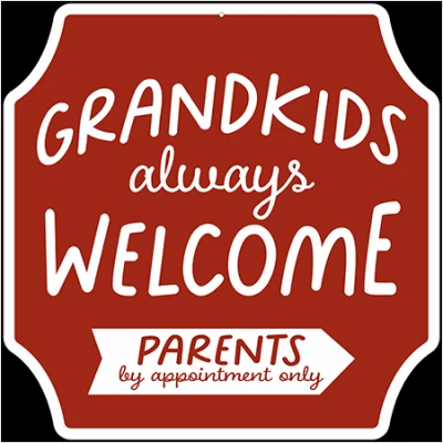 Metal Sign,  Grandkids Welcome , 12 x 12 In.