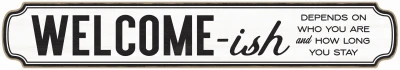 Welcome-ish Wood Sign, 28 X 5 Inches, Humorous Home Decor