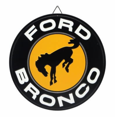 Metal Sign,  Ford Bronco , 12 In. Round