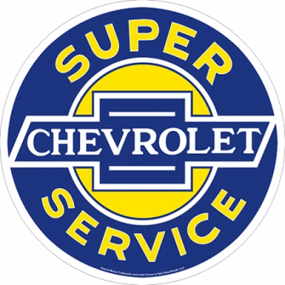 Metal Sign, Chevrolet Super Service , 12 x 12 In.