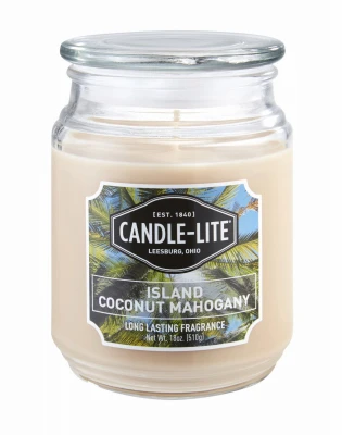 Island Coconut Mahogany Scented Candle, 18 oz. Jar
