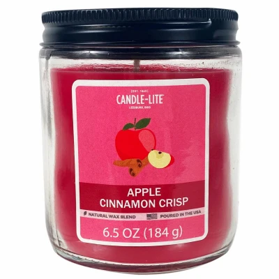 Apple Cinnamon Crisp Scented Candle, 6.5 Oz. Jar - Natural Wax Blend