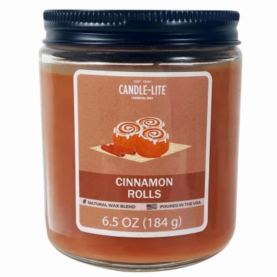 Everyday Essentials Cinnamon Rolls Scented Wax Candle, 6.5 Oz. Jar With Screw Top Lid