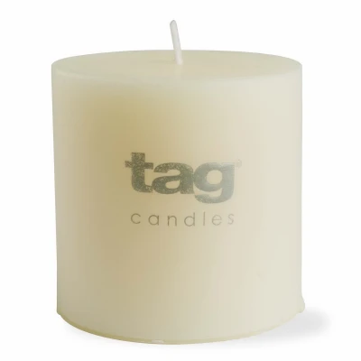 Pillar Candle, 32 Hour Burn Time, Cotton Wick, Ivory, 3 x 3 In.