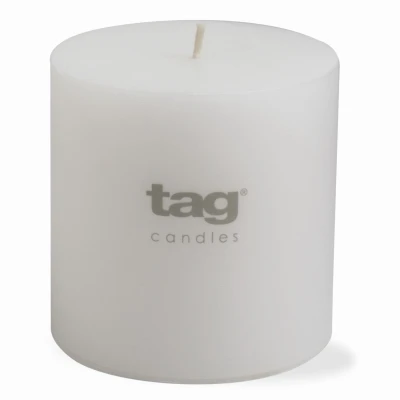 Pillar Candle, 75 Hour Burn Time, Cotton Wick, White, 4 x 4 In.