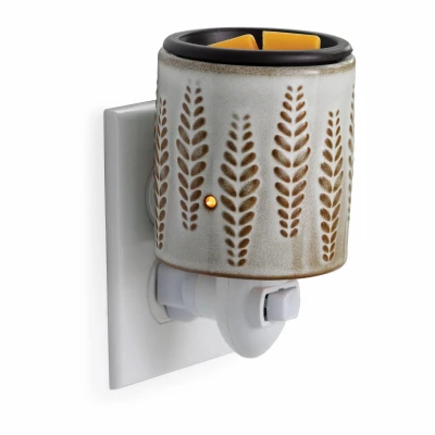Mason Jar Plug In Fragrance Warmer with Flip Dish, Wheat and Ivory