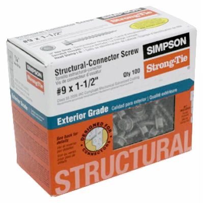 Connector Screw, #9 x 1-1/2 In.