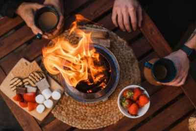 Mesa Black Tabletop Fire Pit, Compact 6.8 by 5.1 Inch Portable Outdoor Heater