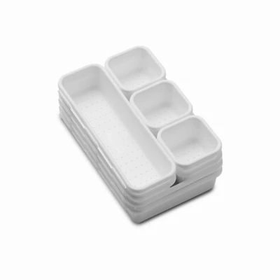 8-Pc. Interlocking Bin Pack Organizer, White