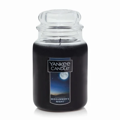 Glass Candle Jar, Single Wick, Dark Blue, 22 oz.