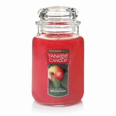 Glass Candle Jar, Single Wick, Apple Red, 22 oz.