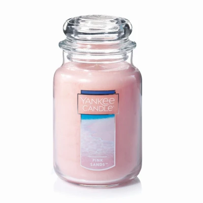 Glass Candle Jar, Single Wick, Pink, 22 oz.