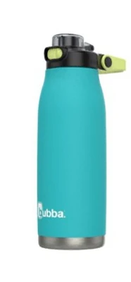 Radiant Push Button Water Bottle, Rubberized, Teal, 32 oz.