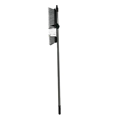 18 In. Push Broom, Soft Bristles, 59 In. Steel Handle