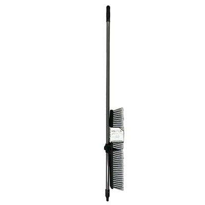 24 In. Push Broom, Soft Bristles, 59 In. Steel Handle