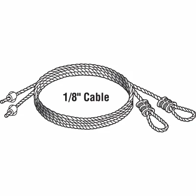Torsion Spring Garage Door Cables, 1/8 In. x 8 In. x 8 Ft., 2-Pk.