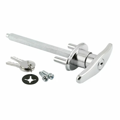 Garage Door Locking T-Handle, 5/16 x 4-5/8 In. Square Shaft, Chrome