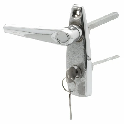 Garage Door Left Handle Lock, Diecast Zinc, Chrome Plated