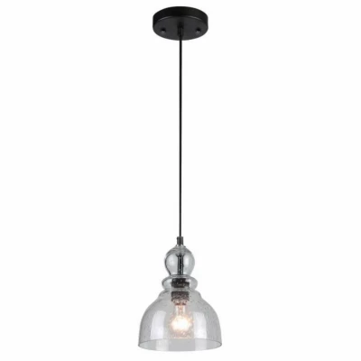 Fiona Indoor Mini Pendant Light Fixture, Oil Rubbed Bronze, Glass Shade