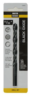 Black Oxide Drill Bits, 135 Split Point, 11/32 x 4.75 In.