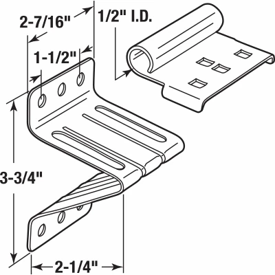 Prime-Line 2-7/16 in. W X 3-3/16 in. L Steel Top Roller Fixture Prime-Line 2-7/16 in. W X 3-3/16 in. L Steel Top Roller Fixture