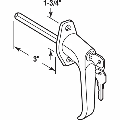 Keyed Garage Door Handle Lock, Diecast Zinc Construction, Chrome Plated Finish